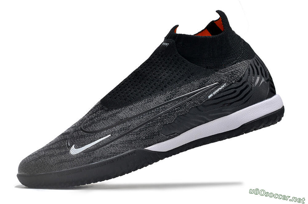 Men's Nike Phantom GX Elite DF Link IC Football Shoes - Grey/Black/White 5