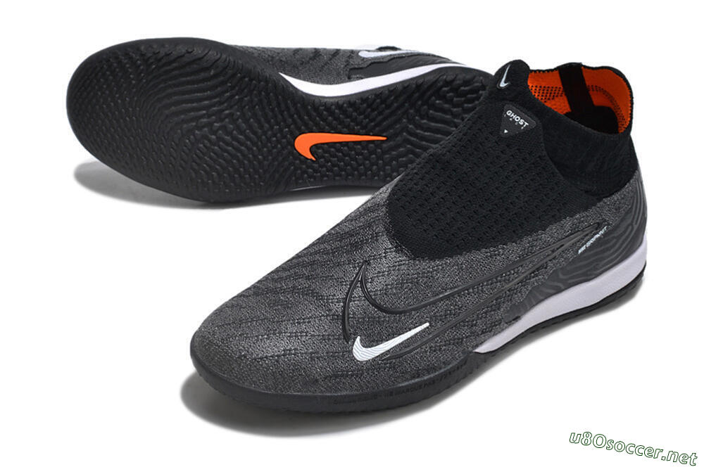 Men's Nike Phantom GX Elite DF Link IC Football Shoes - Grey/Black/White 3