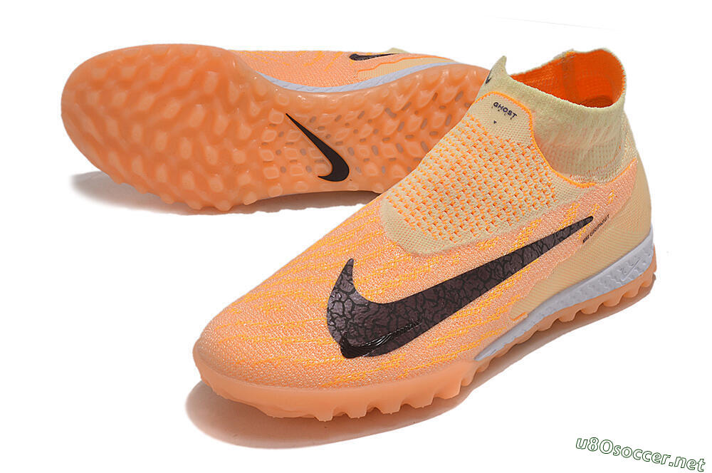 Men's Nike Phantom GX Elite DF Link TF Football Shoes - Orange/Pink/Black 3