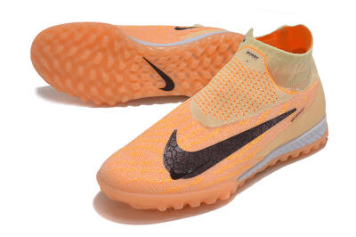Men's Nike Phantom GX Elite DF Link TF Football Shoes - Orange/Pink/Black