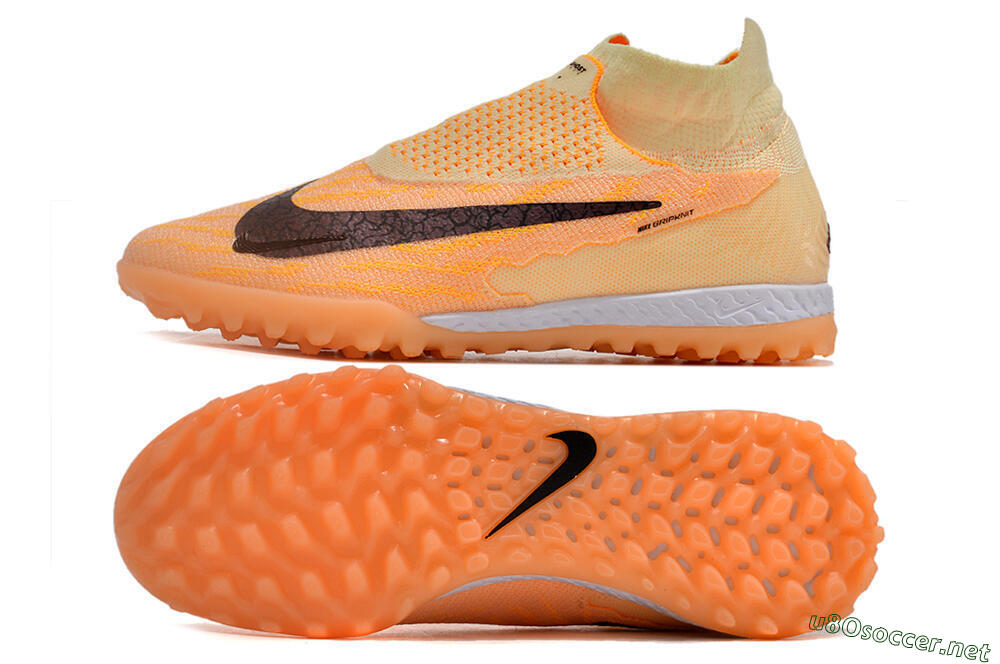 Men's Nike Phantom GX Elite DF Link TF Football Shoes - Orange/Pink/Black 1