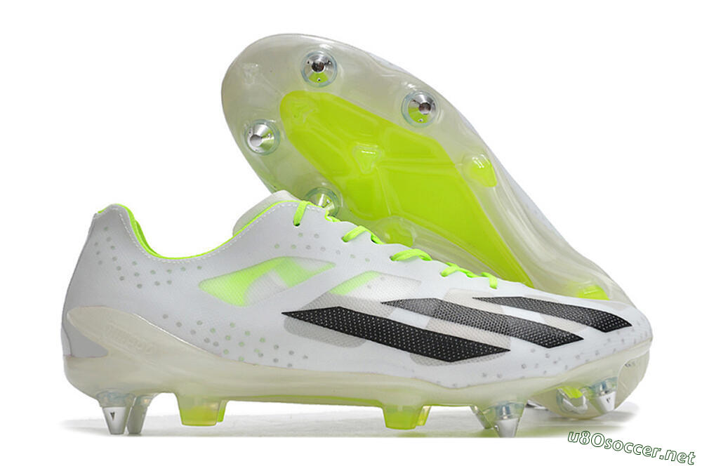 Men's Adidas X Crazyfast.1 SG Football Boots - White/Black/Green 2