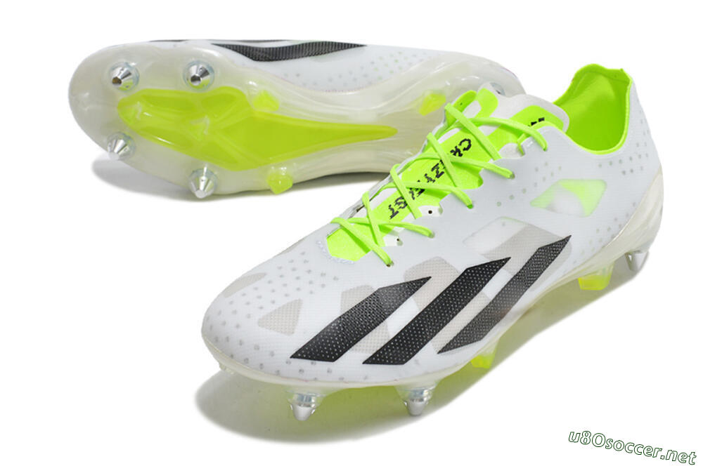 Men's Adidas X Crazyfast.1 SG Football Boots - White/Black/Green 3