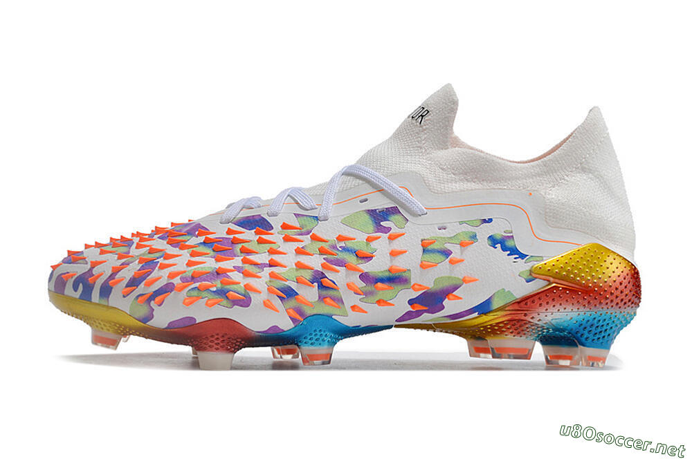 Unisex Adidas Predator Freak.1 Low FG Football Boots - White/Blue/Orange/Gold 0
