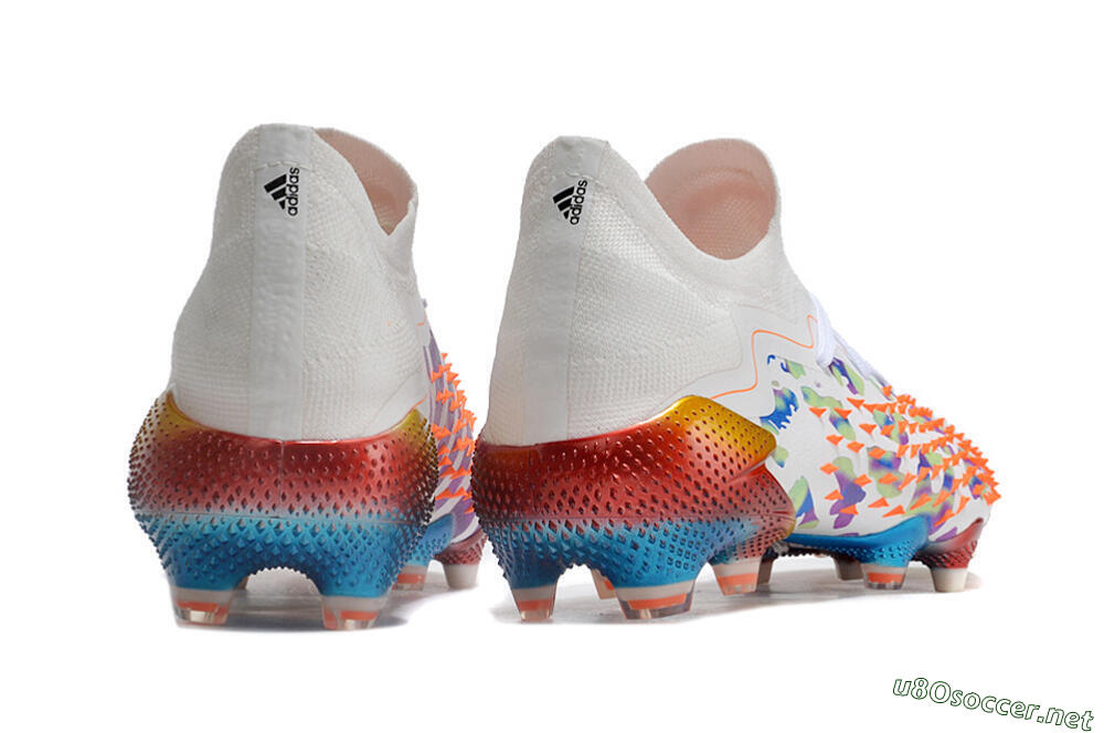 Unisex Adidas Predator Freak.1 Low FG Football Boots - White/Blue/Orange/Gold 6