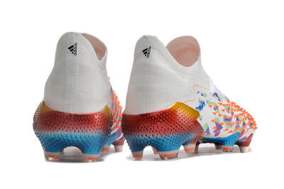Unisex Adidas Predator Freak.1 Low FG Football Boots - White/Blue/Orange/Gold