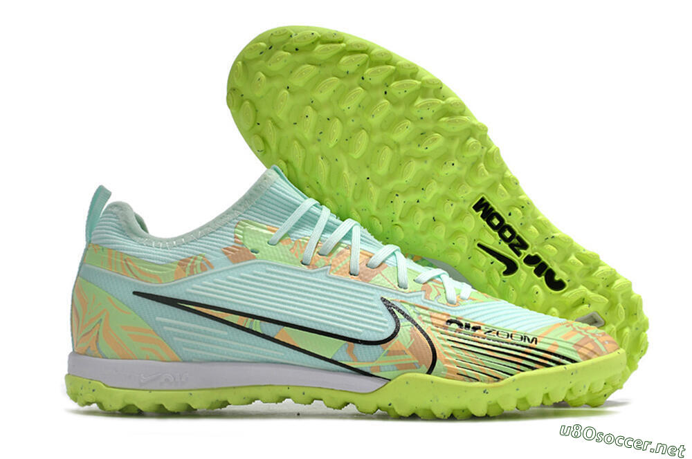 Unisex Nike Air Zoom Mercurial Vapor 15 Pro TF Football Shoes - Jade/Yellow/Black 2