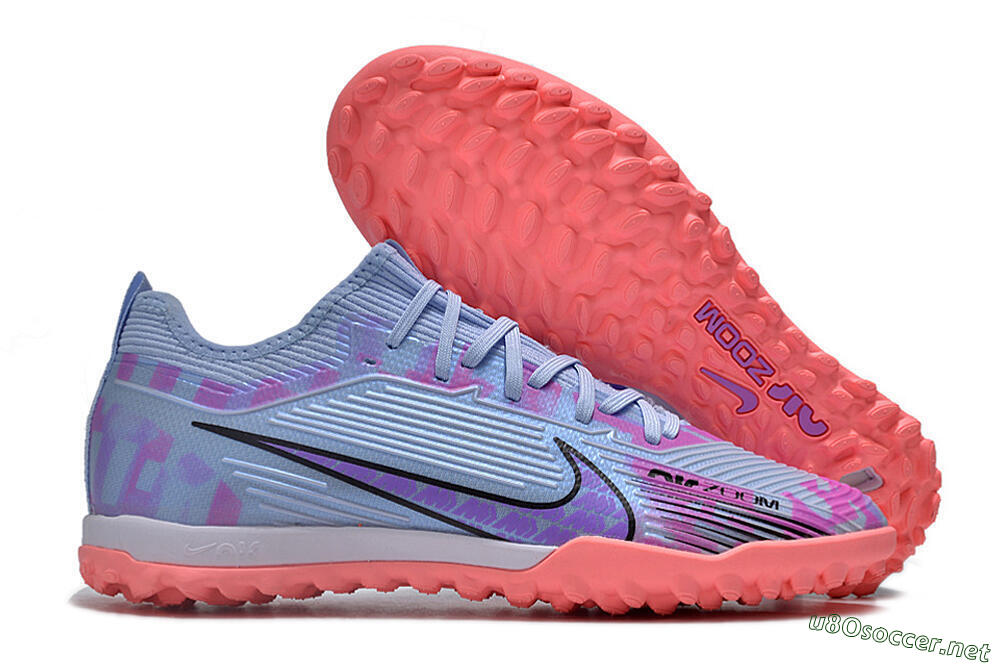 Unisex Nike Air Zoom Mercurial Vapor 15 Pro TF Football Shoes - Silver/Purple/Red 2