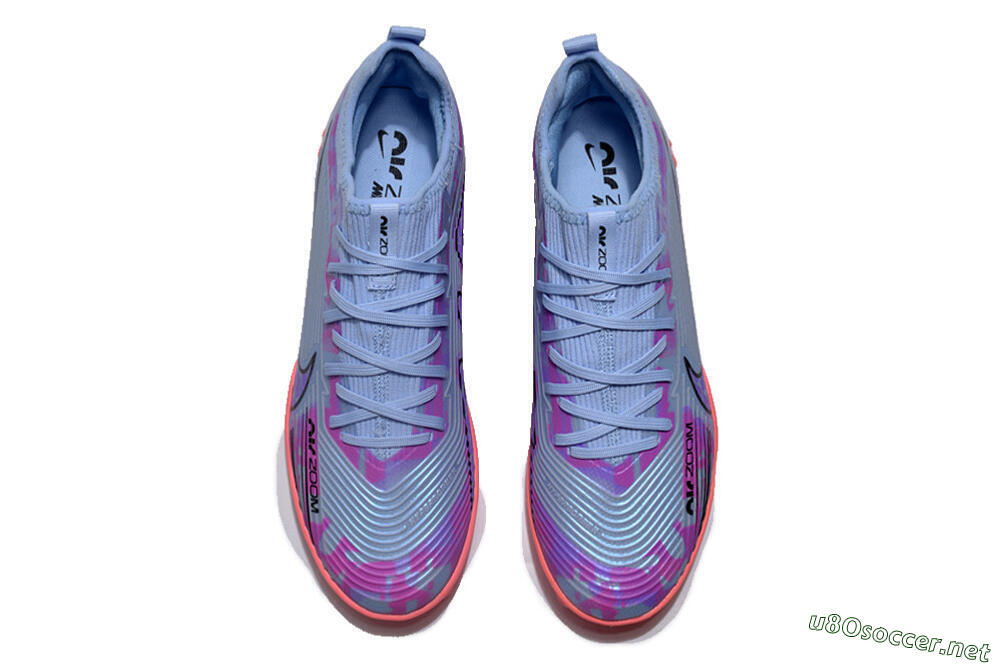 Unisex Nike Air Zoom Mercurial Vapor 15 Pro TF Football Shoes - Silver/Purple/Red 4