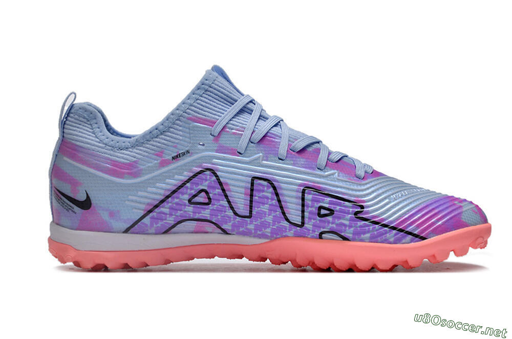 Unisex Nike Air Zoom Mercurial Vapor 15 Pro TF Football Shoes - Silver/Purple/Red 7
