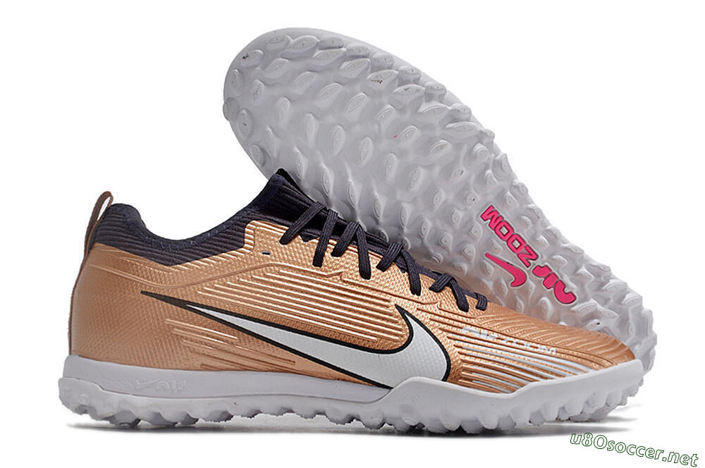 Unisex Nike Air Zoom Mercurial Vapor 15 Pro TF Football Shoes - Rose Gold/Black/White 2