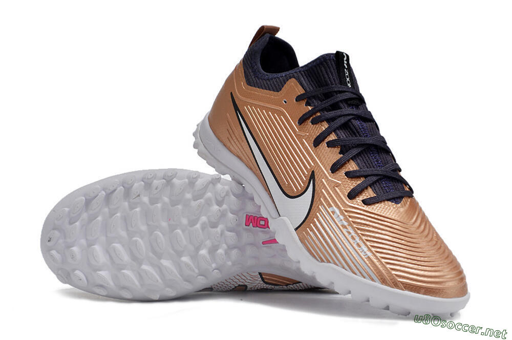 Unisex Nike Air Zoom Mercurial Vapor 15 Pro TF Football Shoes - Rose Gold/Black/White 3