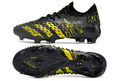 Unisex Adidas Predator Freak.1 Low FG Football Boots - Black/Yellow