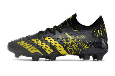 Unisex Adidas Predator Freak.1 Low FG Football Boots - Black/Yellow