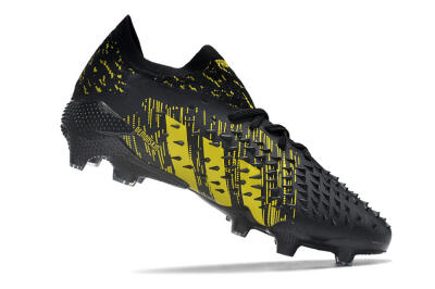 Unisex Adidas Predator Freak.1 Low FG Football Boots - Black/Yellow