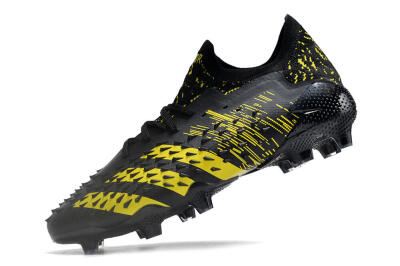 Unisex Adidas Predator Freak.1 Low FG Football Boots - Black/Yellow