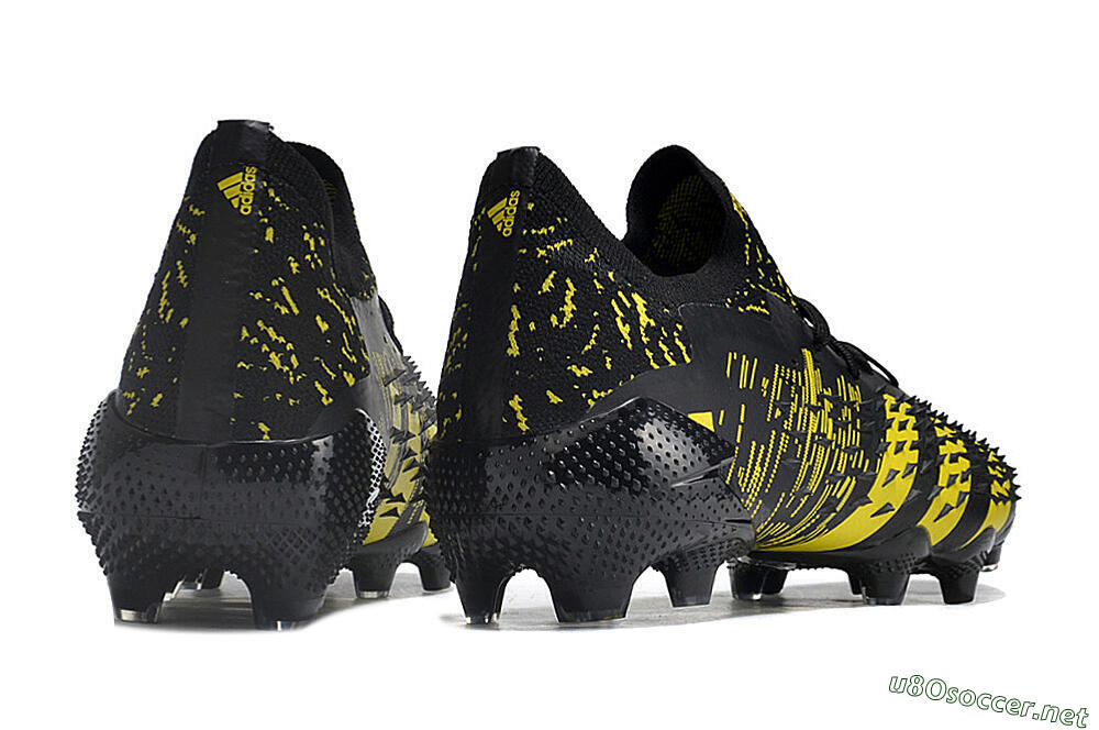 Unisex Adidas Predator Freak.1 Low FG Football Boots - Black/Yellow 6