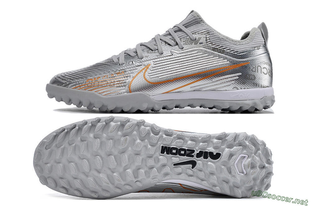 Unisex Nike Air Zoom Mercurial Vapor 15 Pro TF Football Shoes - Silver/Gold/Black 1