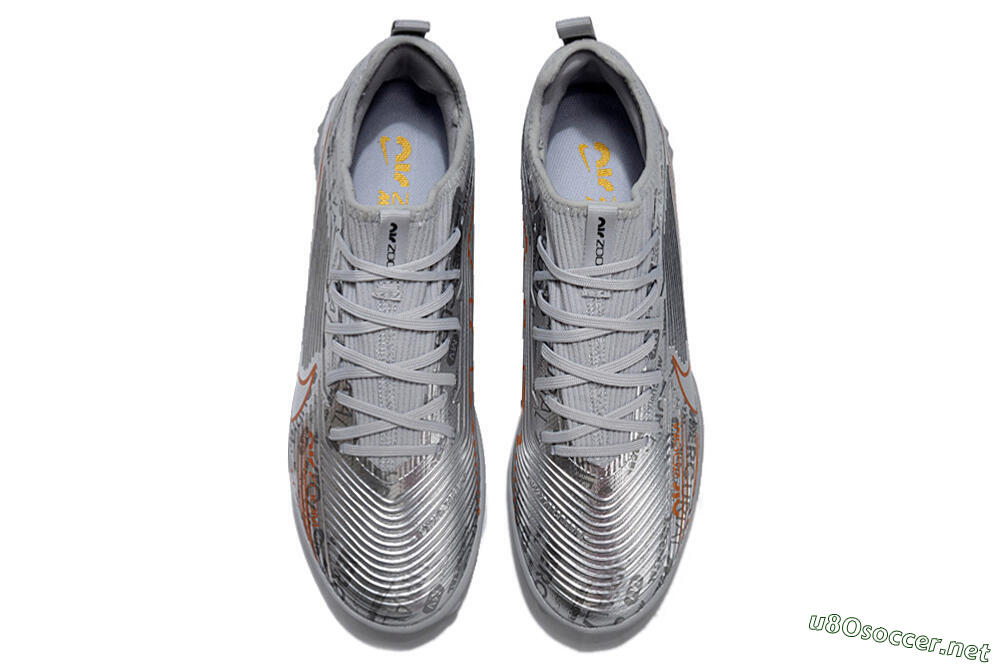 Unisex Nike Air Zoom Mercurial Vapor 15 Pro TF Football Shoes - Silver/Gold/Black 4