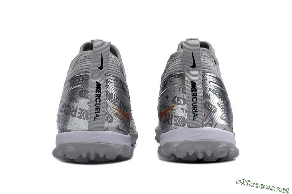 Unisex Nike Air Zoom Mercurial Vapor 15 Pro TF Football Shoes - Silver/Gold/Black 5