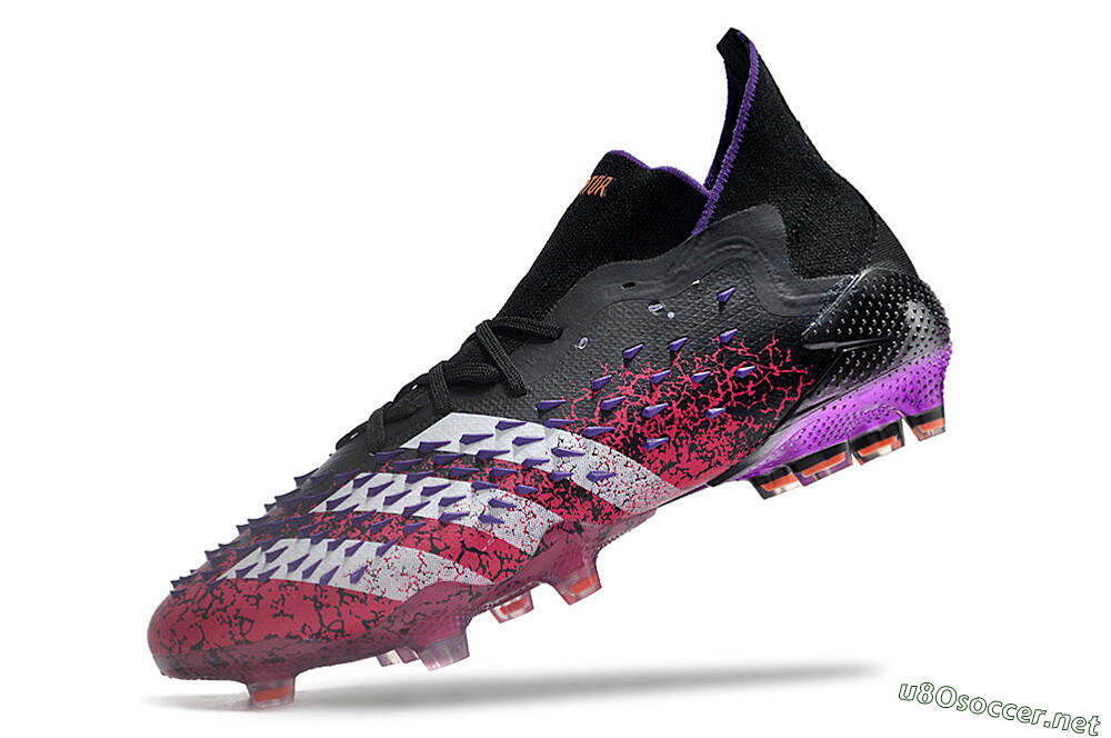 Unisex Adidas Predator Freak.1 FG Football Boots - Black/Pink/Purple/Gold 5