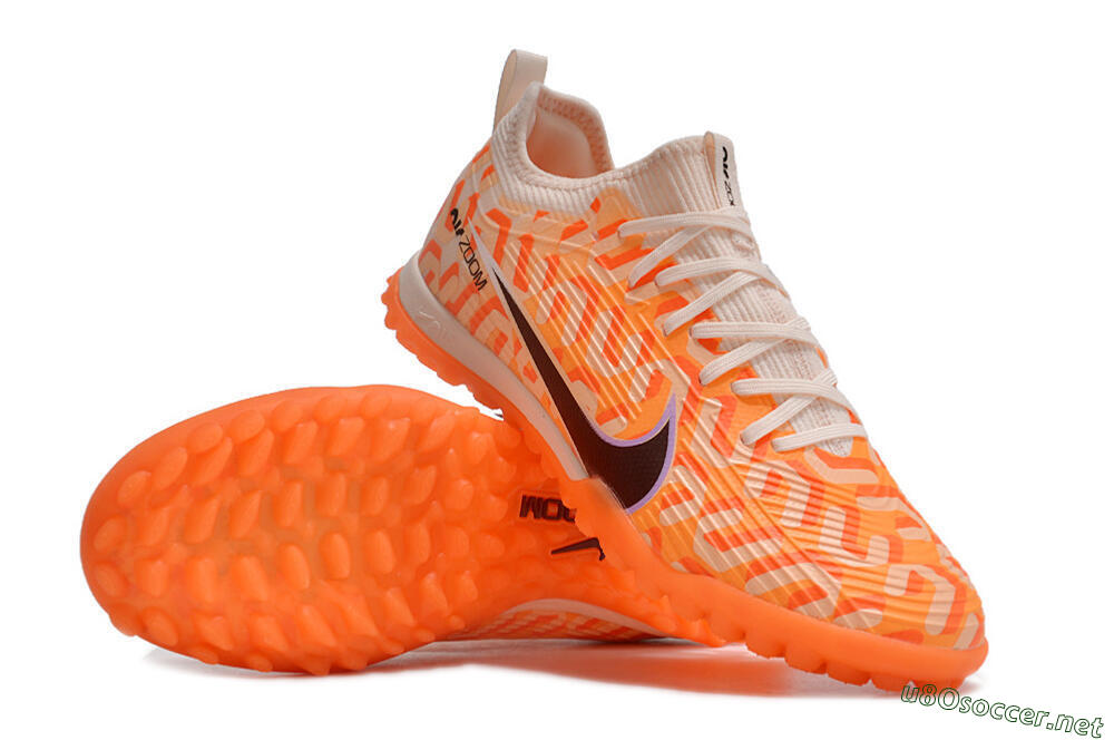 Unisex Nike Air Zoom Mercurial Vapor 15 Pro TF Football Shoes - Orange/Purple/Black 3