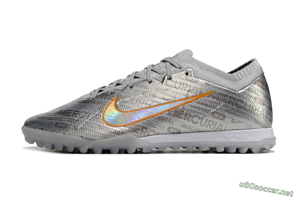 Unisex Nike Air Zoom Mercurial Vapor 15 Elite TF Football Shoes - Silver/Gold 0