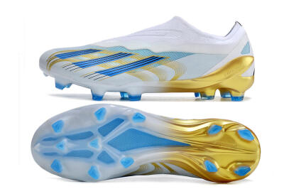 Men's Adidas X Crazyfast.1 FG Football Boots - White/Blue/Gold
