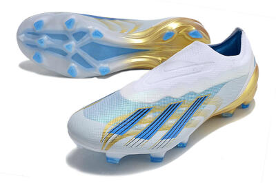 Men's Adidas X Crazyfast.1 FG Football Boots - White/Blue/Gold