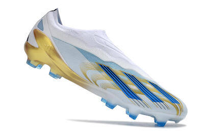 Men's Adidas X Crazyfast.1 FG Football Boots - White/Blue/Gold