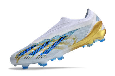 Men's Adidas X Crazyfast.1 FG Football Boots - White/Blue/Gold