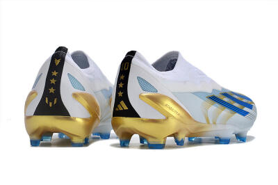 Men's Adidas X Crazyfast.1 FG Football Boots - White/Blue/Gold