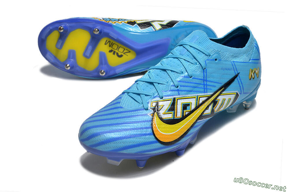Men's Nike Air Zoom Mercurial Vapor 15 Elite SG Football Boots - Blue/Yellow/Orange/White 3