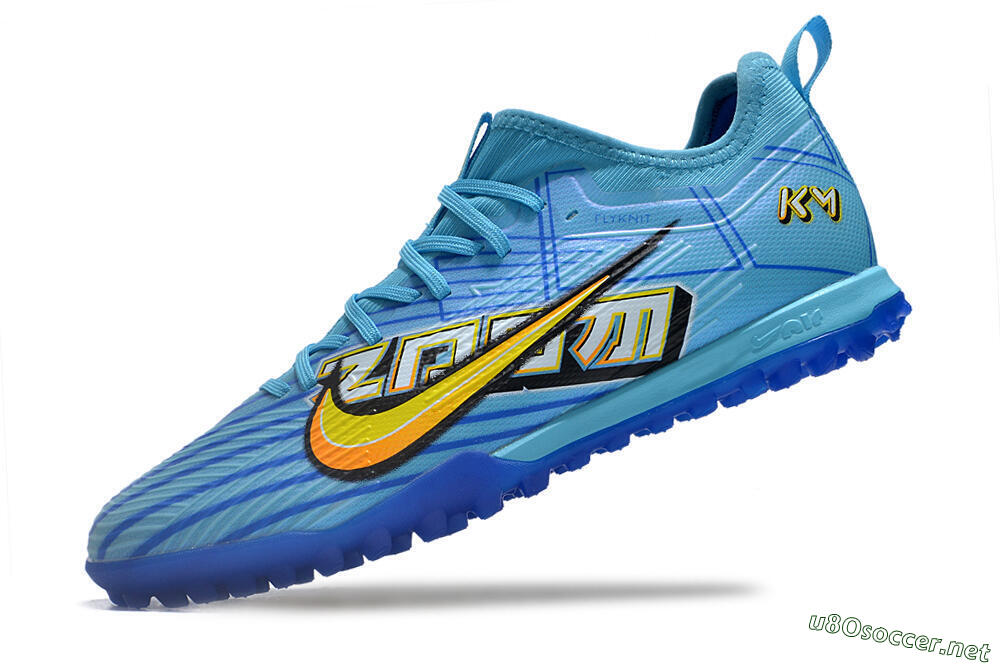 Men's Nike Air Zoom Mercurial Vapor 15 Pro TF Football Shoes - Blue/Yellow/Orange/White 5