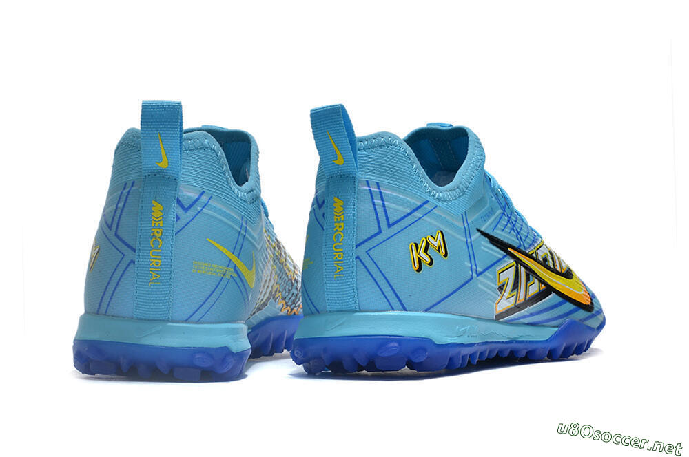 Men's Nike Air Zoom Mercurial Vapor 15 Pro TF Football Shoes - Blue/Yellow/Orange/White 6