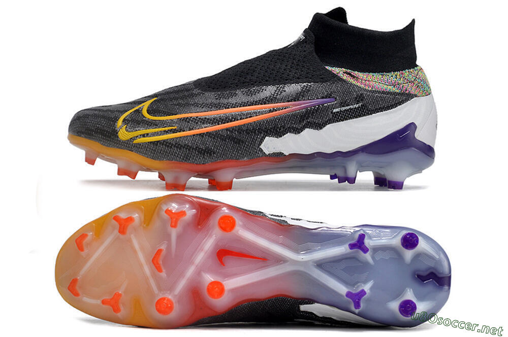 Unisex Nike Phantom GX Elite FG Football Boots - Black/Yellow/Orange/Purple 1