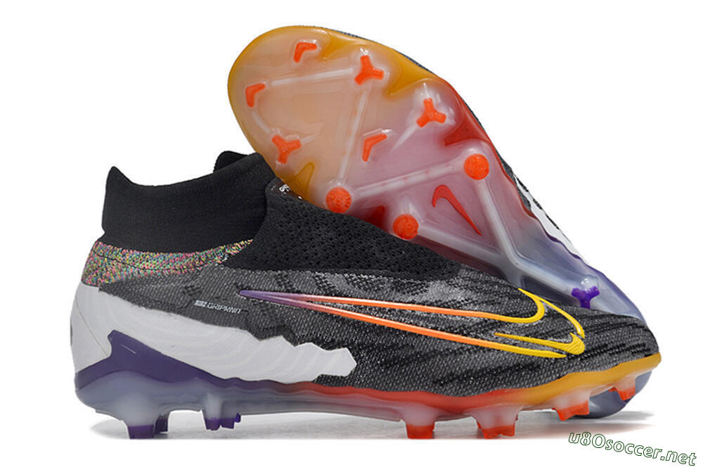 Unisex Nike Phantom GX Elite FG Football Boots - Black/Yellow/Orange/Purple 2