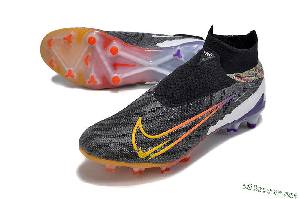 Unisex Nike Phantom GX Elite FG Football Boots - Black/Yellow/Orange/Purple 3