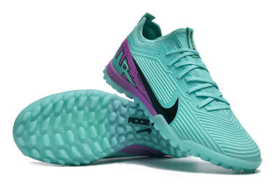 Unisex Nike Air Zoom Mercurial Vapor 15 Pro TF Football Shoes - Jade/Black/Purple