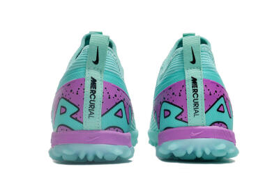 Unisex Nike Air Zoom Mercurial Vapor 15 Pro TF Football Shoes - Jade/Black/Purple