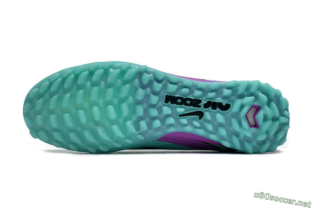 Unisex Nike Air Zoom Mercurial Vapor 15 Pro TF Football Shoes - Jade/Black/Purple 6