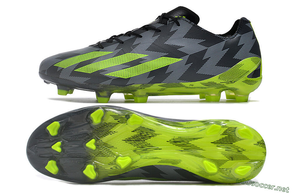 Men's Adidas X Crazyfast+ FG Football Boots - Black/Grey/Green 1