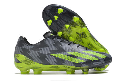 Men's Adidas X Crazyfast+ FG Football Boots - Black/Grey/Green