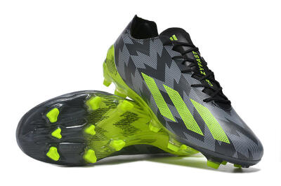 Men's Adidas X Crazyfast+ FG Football Boots - Black/Grey/Green