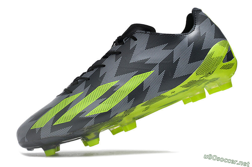 Men's Adidas X Crazyfast+ FG Football Boots - Black/Grey/Green 5