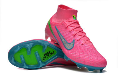 Unisex Nike Air Zoom Mercurial Superfly 9 Elite FG Football Boots - Pink/Silver/Blue/Yellow