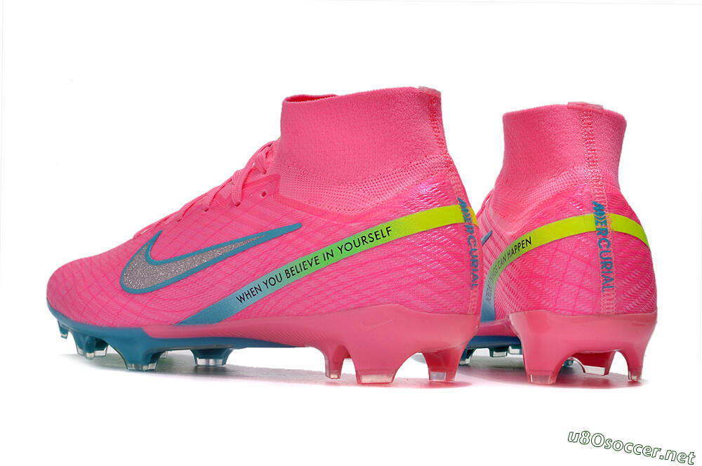 Unisex Nike Air Zoom Mercurial Superfly 9 Elite FG Football Boots - Pink/Silver/Blue/Yellow 4