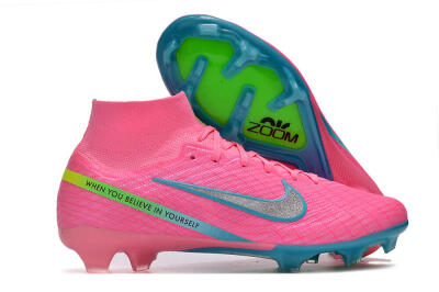 Unisex Nike Air Zoom Mercurial Superfly 9 Elite FG Football Boots - Pink/Silver/Blue/Yellow