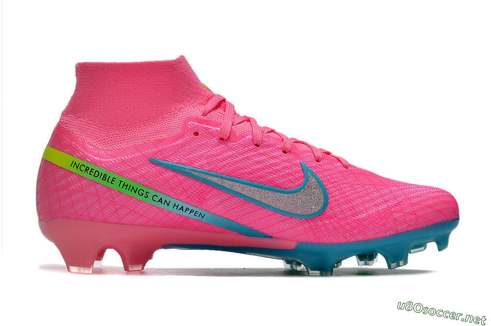 Unisex Nike Air Zoom Mercurial Superfly 9 Elite FG Football Boots - Pink/Silver/Blue/Yellow 5
