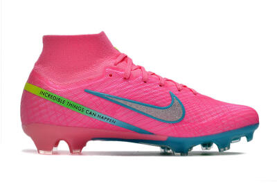 Unisex Nike Air Zoom Mercurial Superfly 9 Elite FG Football Boots - Pink/Silver/Blue/Yellow